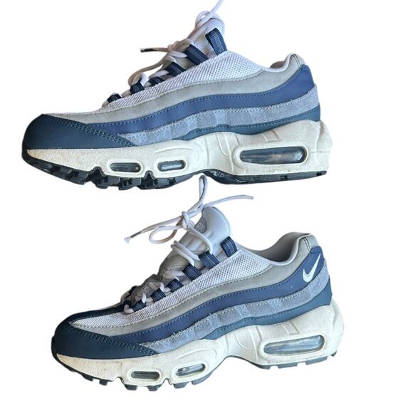Nike Air Max 95 Recraft GS White Blue Gray CJ3906 403 Shoe Mens 6 & 7.5 Women - Picture 3 of 9